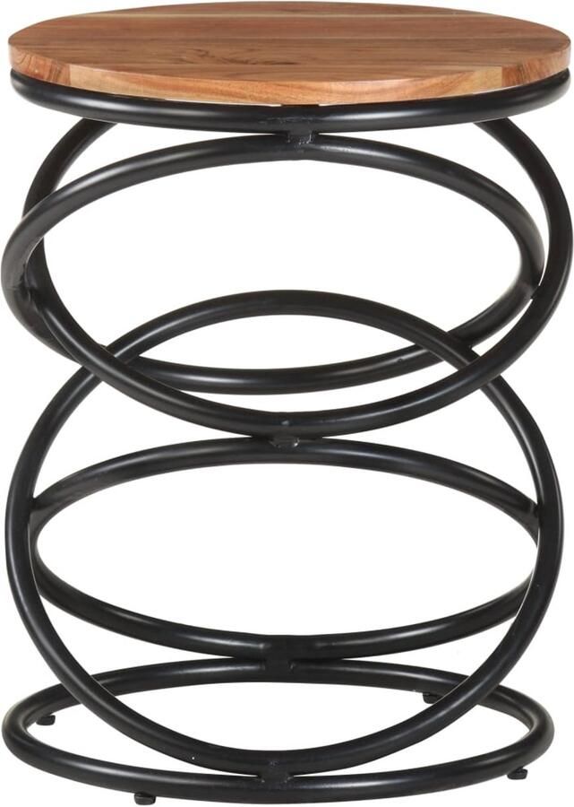 The Living Store Bijzettafel 40x40x52 cm massief acaciahout Bijzettafel Salontafel Vintage Meubels Massief Acaciahout Industriële Stijl