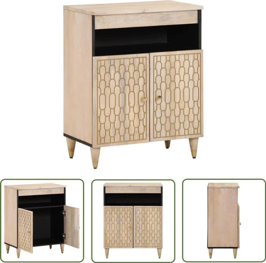 VidaXL Salontafel Bijzettafel Bijzetkast 60x33x75 cm massief mangohout Mango Wood Furniture Vintage Style Furniture Living Room Furniture