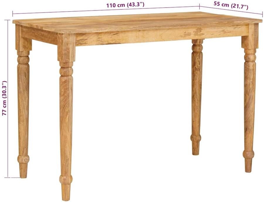 VidaXL Salontafel Bruin 100 x 55 x 77 cm massief mangohout