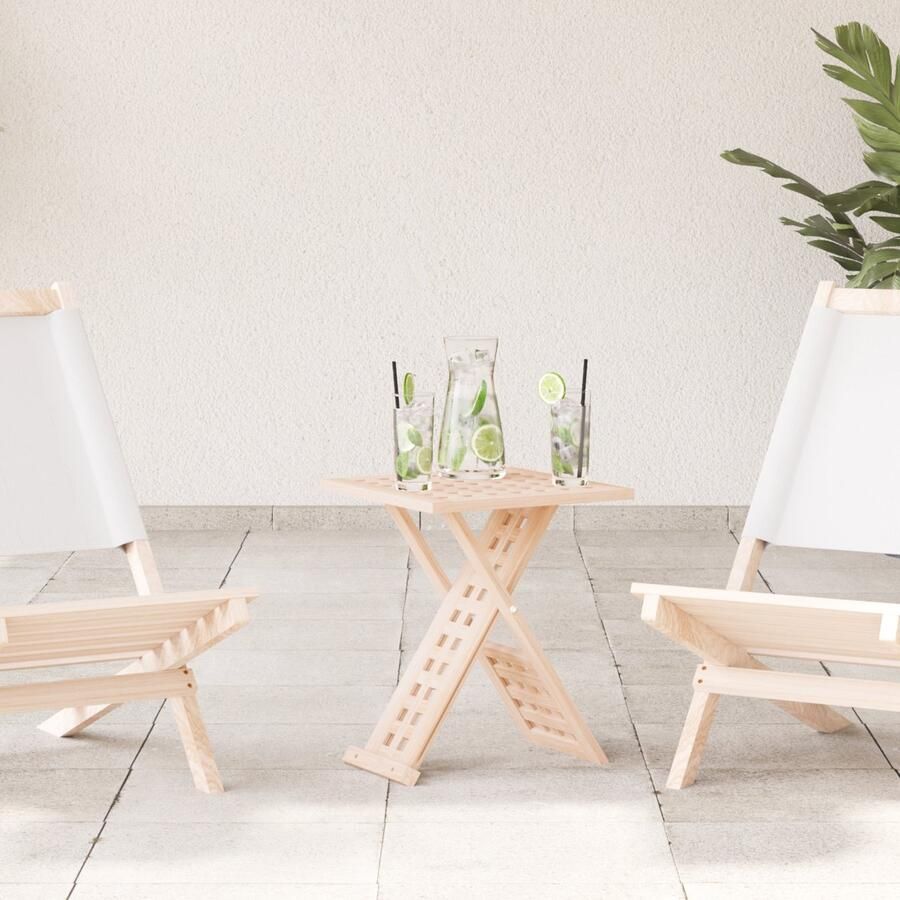 VidaXL Opvouwbare Salontafel 33x33x40 5 cm Massief Hout Walnoot