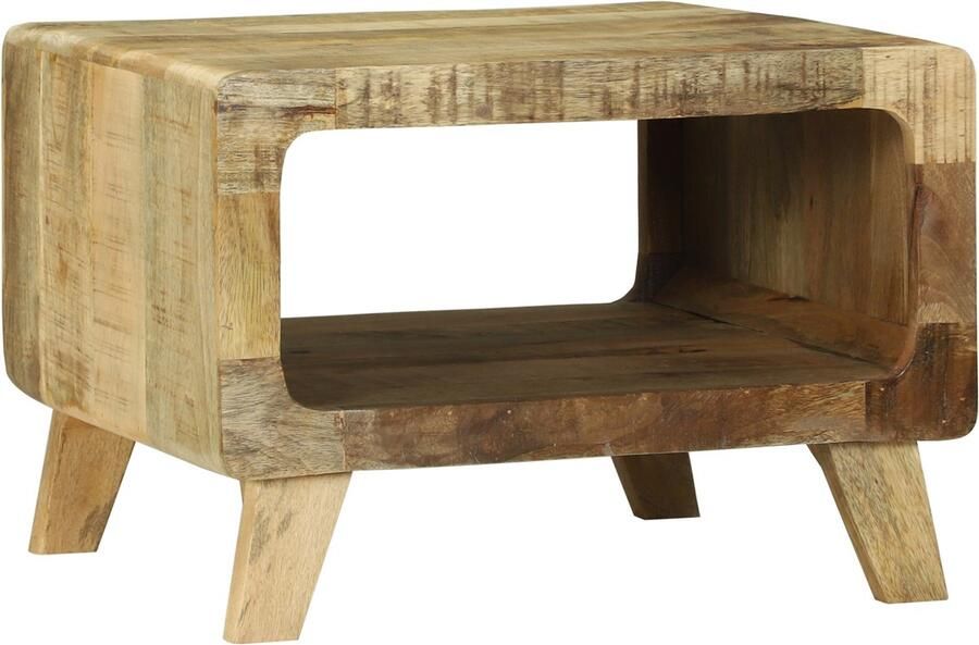 VidaXL Salontafel Bruin 50 x 50 x 35 cm Massief ruw mangohout