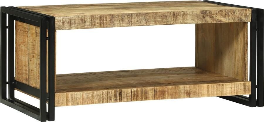 VidaXL Salontafel Bruin 90 x 50 x 38 cm Massief ruw mangohout