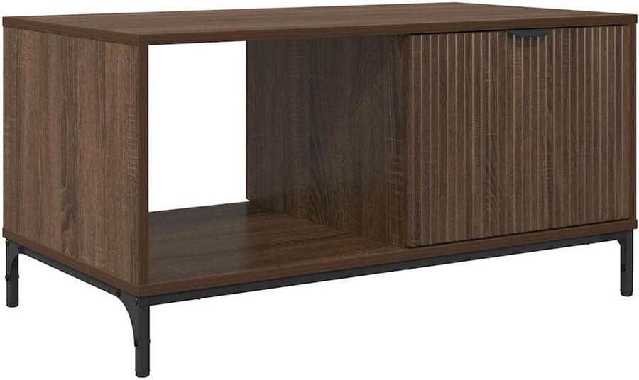 VidaXL Salontafel bruin eikenkleur 90 x 49 x 46 cm Bewerkt hout