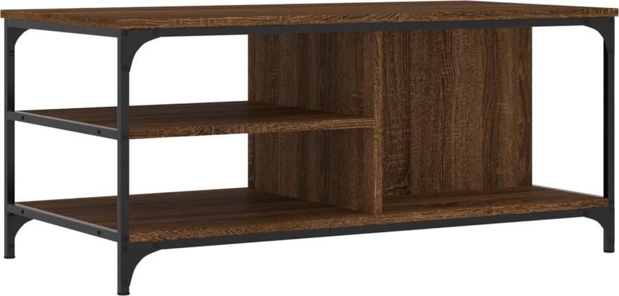 VidaXL Salontafel Bruineiken 100x50x45 cm Salontafel Bijzettafel Banktafel Houten Salontafel Bruine Eiken Salontafel Met Lade