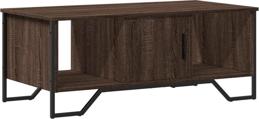 VidaXL Salontafel Bruineiken 100x51x40 cm Salontafel Houten Salontafel Bruine Eiken Salontafel Tv Tafeltje Koffietafel Bijzettafel Living Meubels Moderne Salontafel Compact Salontafel Multifunctioneel - Foto 2