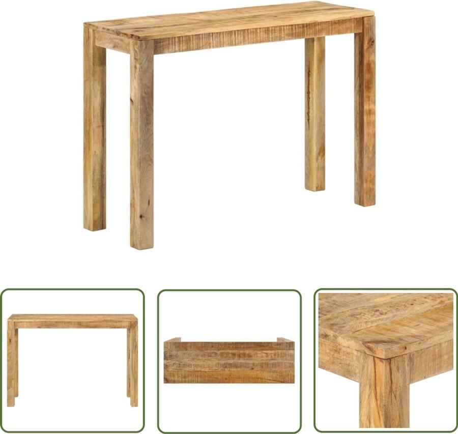 The Living Store Wandtafel 110x35x76 cm ruw mangohout Consoletafel Salontafel Bijzet Tafel Mangohout Landelijke Stijl