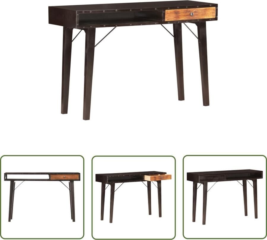 The Living Store Consoletafel Klassieke Stijl 118 x 35 x 76 cm Massief gerecycled hout Consoletafel Salontafel Bijzetkast Retro Vintage - Foto 2