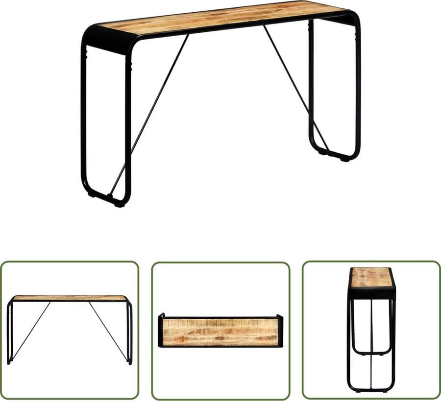 The Living Store Consoletafel Mangohout 140 x 35 x 76 cm IndustriÃle charme Consoletafel Salontafel Bijzettafel Mangohout Industriele Stijl - Foto 2