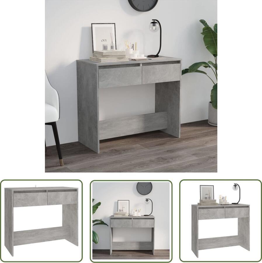 The Living Store Consoletafel Urban Industrial 89 x 41 x 76.5 cm Betongrijs Consoletafel Salontafel Bijzetkast Industrieel Design Betonlook - Foto 2