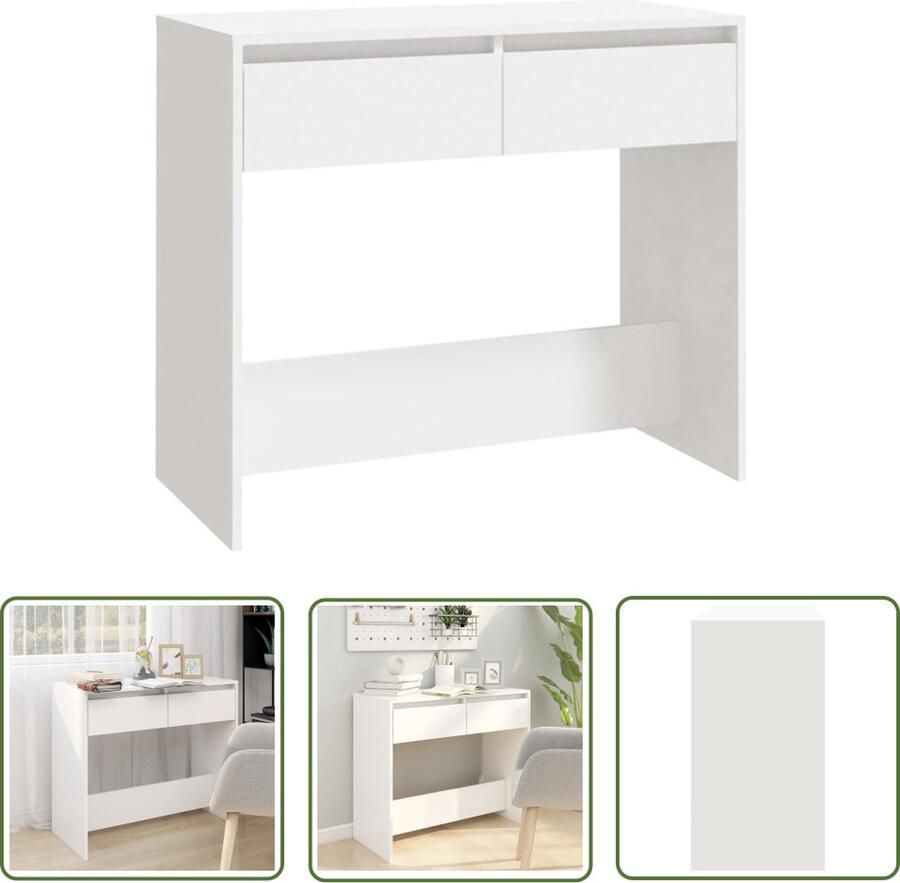 The Living Store Consoletafel Haltafel Wit 89 x 41 x 76.5 cm Stevig en stabiel Consoletafel Salontafel Bijzettafel Haltafel Wit Meubilair - Foto 3