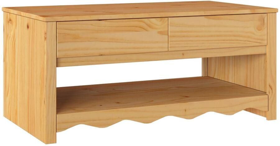 VidaXL Salontafel with Drawer Eiken 99 x 55 x 45 cm Massief grenenhout