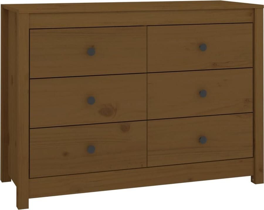 VidaXL Dressoir 100x40x72 cm massief grenenhout honingbruin Dressoir Salontafel Houtmeubilair Grenenhouten Dressoir Vintage Dressoir - Foto 2