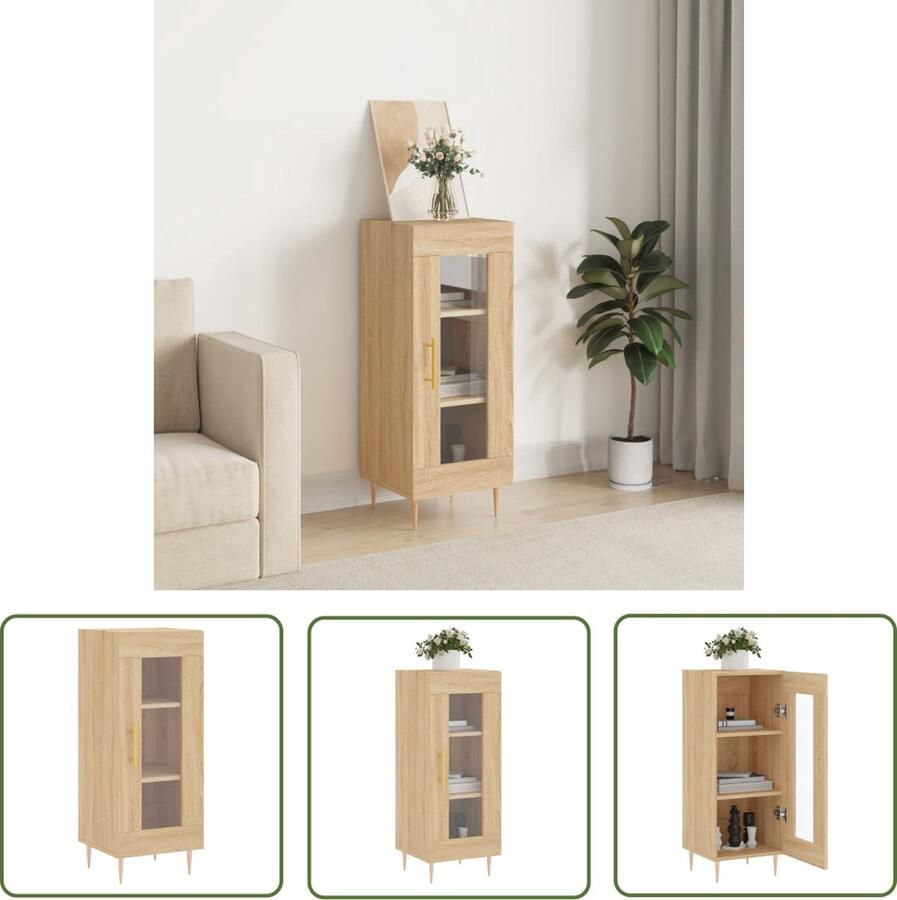 VidaXL Salontafel Dressoir 34 5x34x90 cm bewerkt hout sonoma eiken Houten Dressoir Vintage Dressoir Landelijk Dressoir