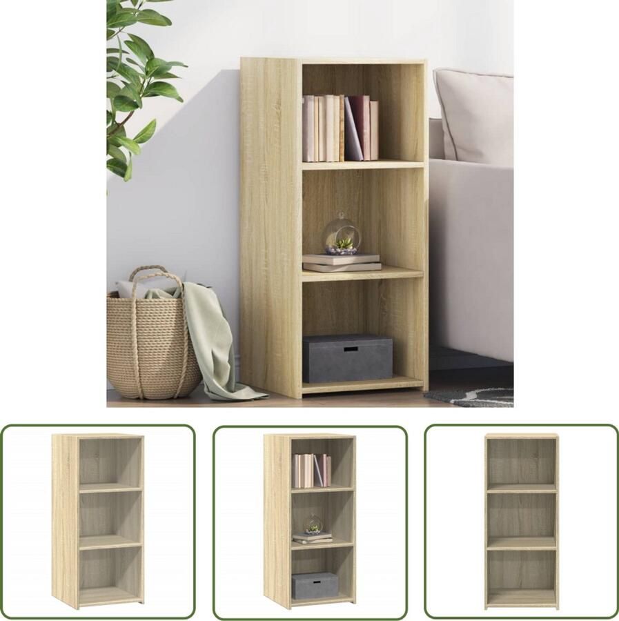 The Living Store Dressoir 40x41x93 cm bewerkt hout sonoma eikenkleurig Dressoir Scandinavisch Design Houten Dressoir Opbergkast Salontafel