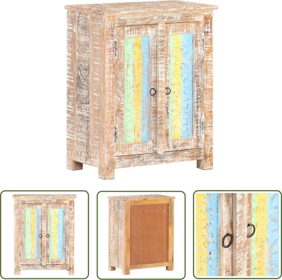VidaXL Dressoir 61x35x76 cm ruw acaciahout Dressoir Salontafel Tv-meubel Houten Meubilair Landelijk Interieur