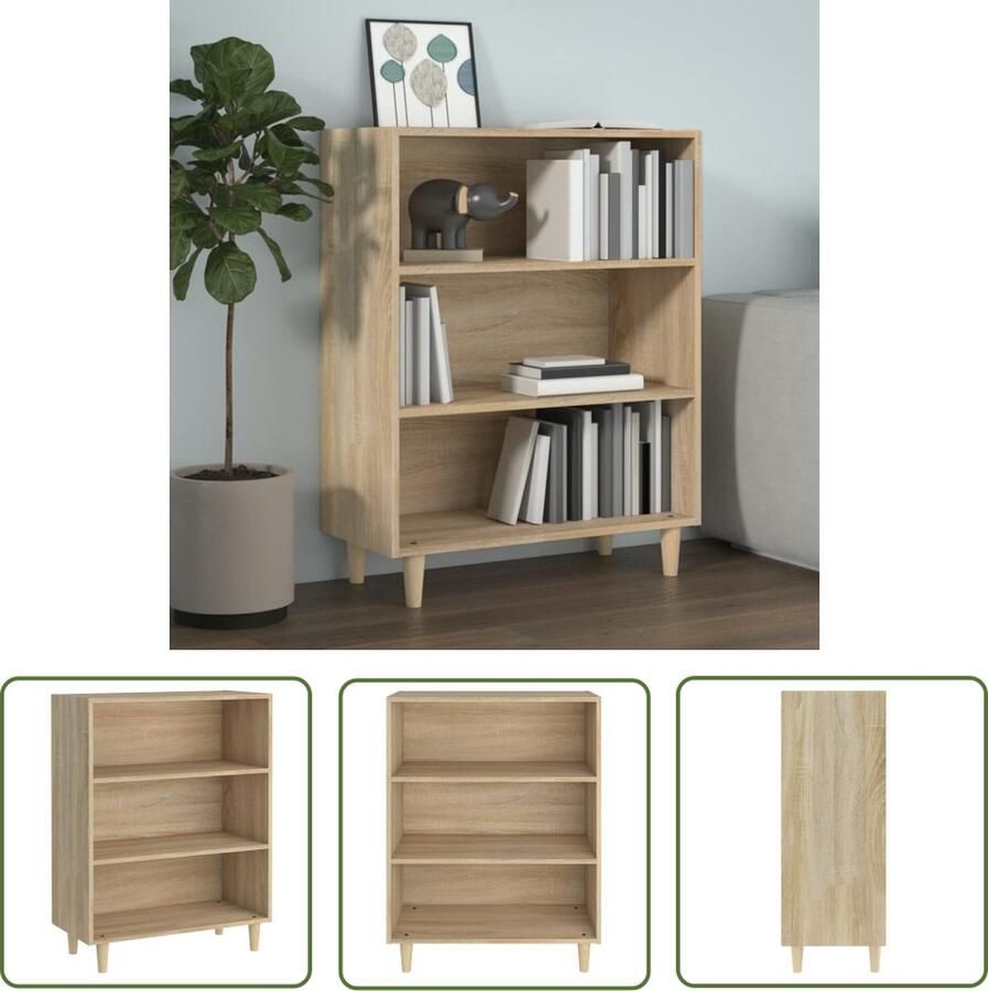 The Living Store Dressoir 69 5x32 5x90 cm bewerkt hout sonoma eikenkleurig Dressoir Bijzettafel Houten Dressoir Salontafel Vintage Dressoir