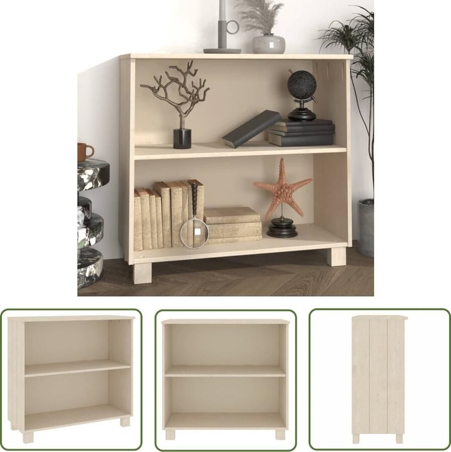 The Living Store Dressoir HAMAR 85x35x80 cm massief grenenhout honingbruin Dressoir Houten Dressoir Salontafel Tv Tafel Livingroom Furniture - Foto 3
