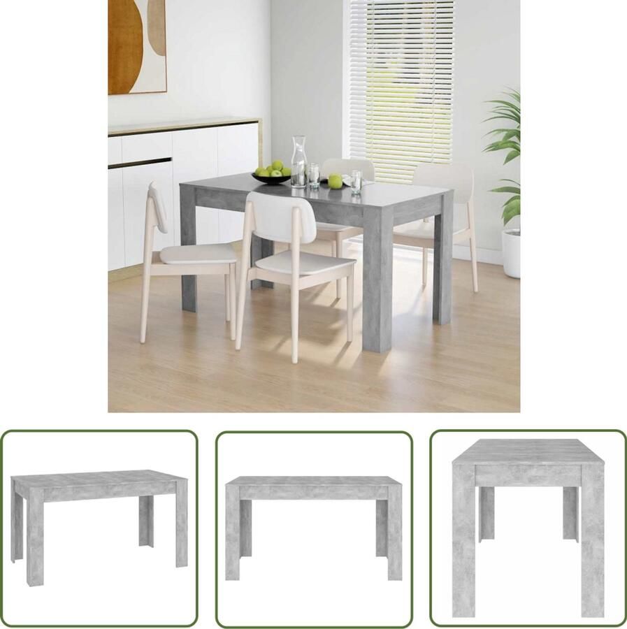 The Living Store Tafel Eettafel 140 x 74.5 x 76 cm Betongrijs spaanplaat Eetkamertafel Salontafel Houten Tafel Grijze Tafel Modern Meubilair - Foto 2