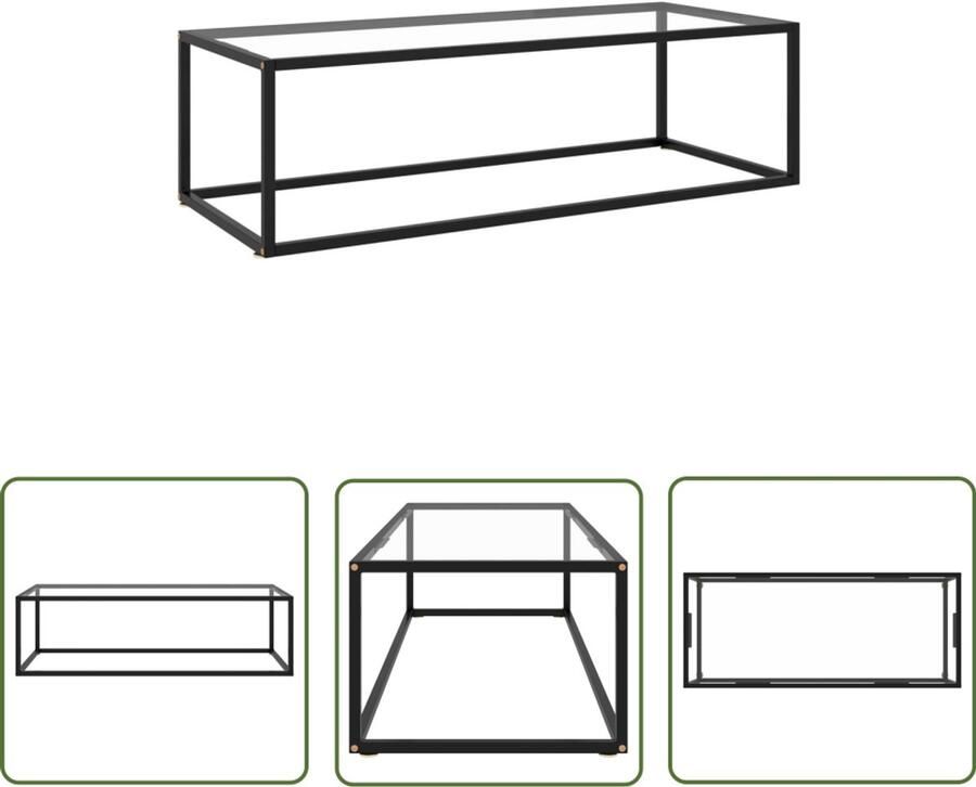 VidaXL Salontafel Gehard Glas 120x50x35 cm Zwart Salontafel Geharde Glas Metalen Onderstel Zwarte Salontafel Modern Design Living Room Furniture Koffietafel Bijzettafel