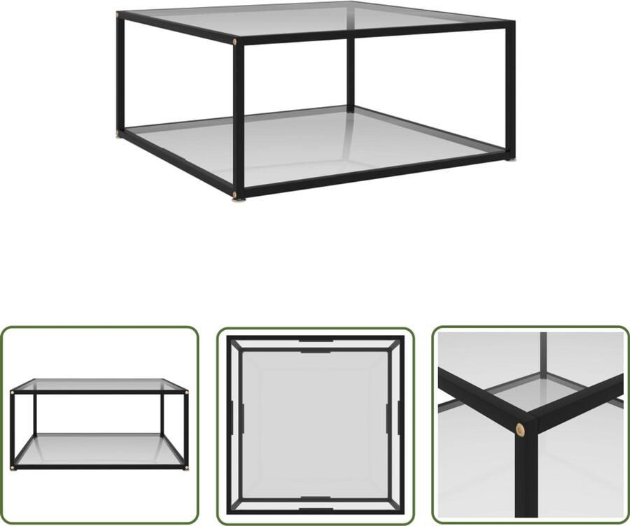 VidaXL Salontafel Gehard Glas 80x80x35 cm Salontafel Glas Tafel Bijzettafel Modern Meubilair Transparante Tafel Ronde Tafel Living Room Furniture