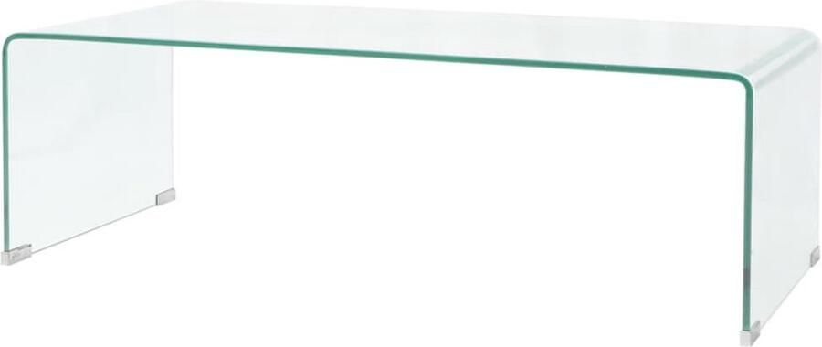 VidaXL Salontafel Gehard Glas 98x45x30 cm Salontafel Transparante Tafel Glazen Tafel Moderne Tafel Compacte Tafel Koffietafel Bijzettafels Interieurdecoratie Livingaccessoires - Foto 2