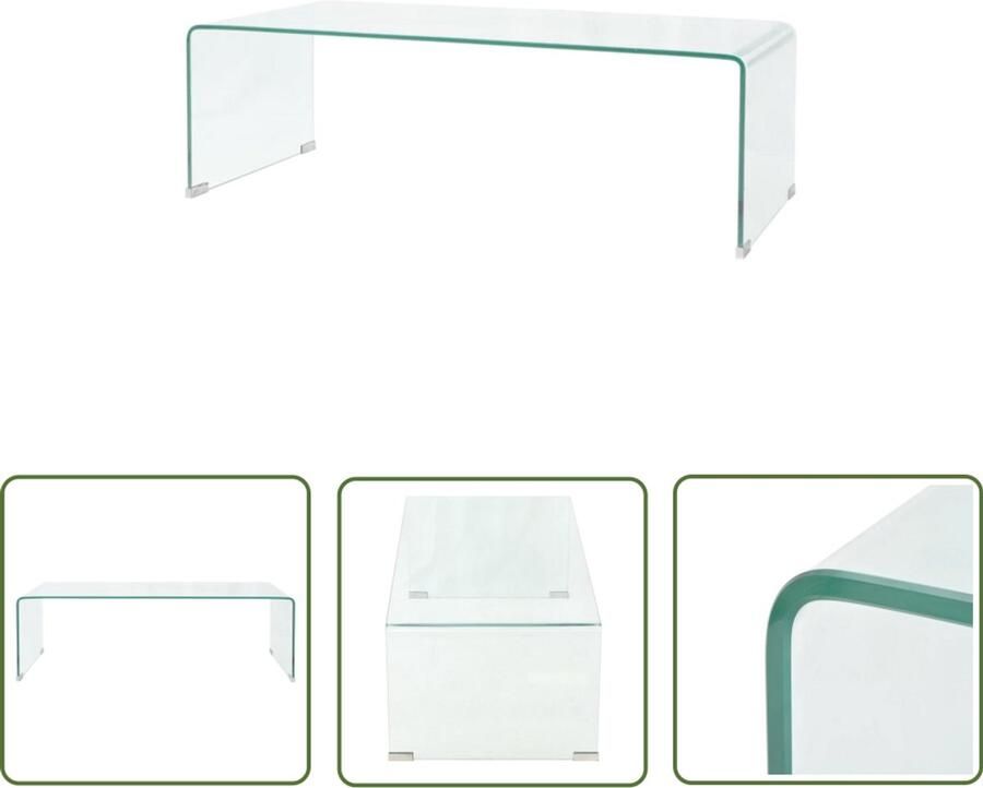 VidaXL Salontafel Gehard Glas 98x45x30 cm Salontafel Transparante Tafel Glazen Tafel Moderne Tafel Compacte Tafel Koffietafel Bijzettafels Interieurdecoratie Livingaccessoires