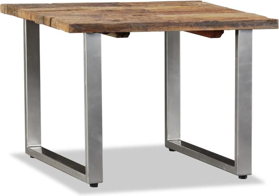 VidaXL Salontafel Gerecycled Hout 55x55x40 cm Salontafel Industrieel Houten Salontafel Retro Meubilair Bruine Salontafel Handmade Furniture Recycled Wood Furniture Living Room Furniture - Foto 2