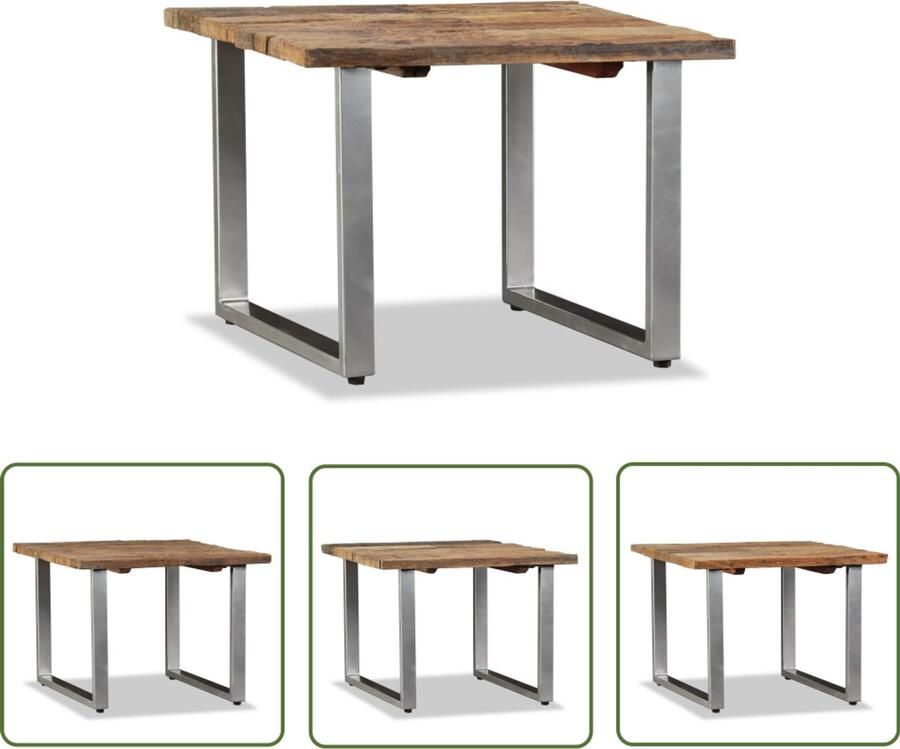 VidaXL Salontafel Gerecycled Hout 55x55x40 cm Salontafel Industrieel Houten Salontafel Retro Meubilair Bruine Salontafel Handmade Furniture Recycled Wood Furniture Living Room Furniture