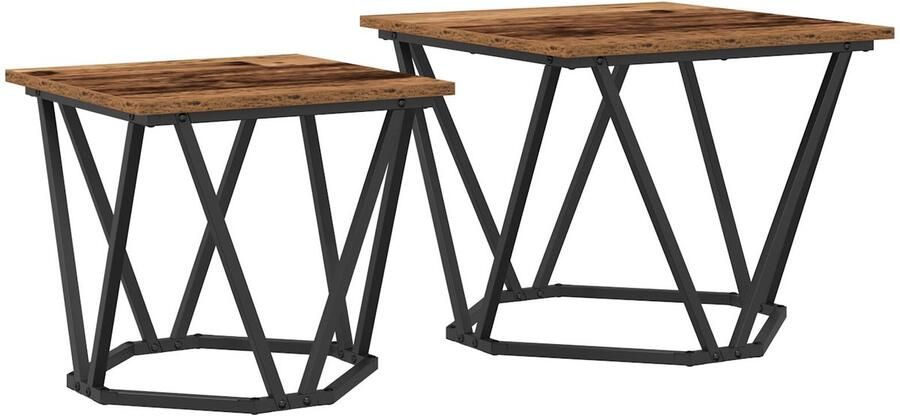 VidaXL Salontafel Gerecycled Hout Metaal Hout Middelgroot Strak - Foto 2