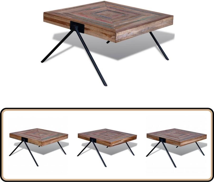 VidaXL Salontafel Gerecycled Teakhout Uniek Design Salontafel Teakhout Gerecycled Vintage Handmade