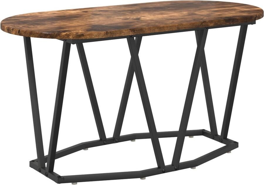 VidaXL Koffietafel in Rookeik 80x40x40 5 cm Gemaakt van Engineered Hout en Metaal - Foto 2