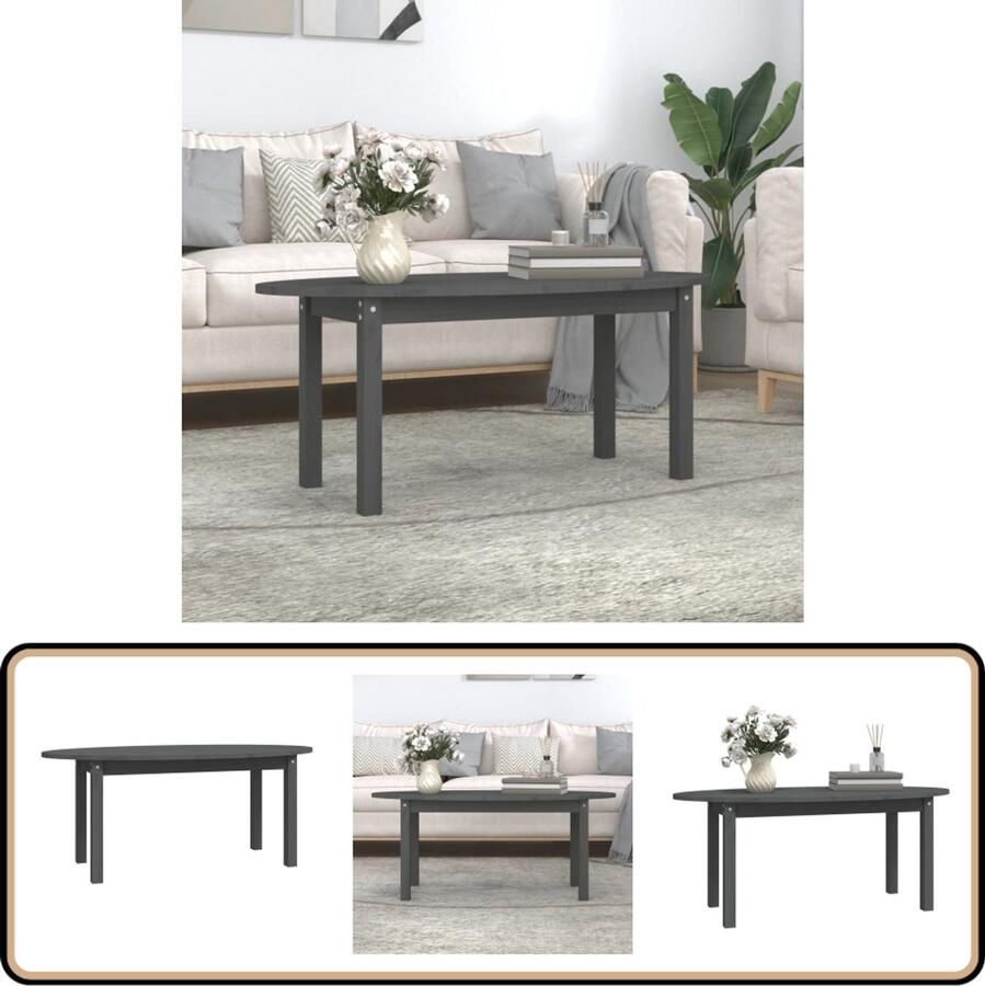 VidaXL -Salontafel-110x55x45-cm-massief-grenenhout-grijs - Foto 3