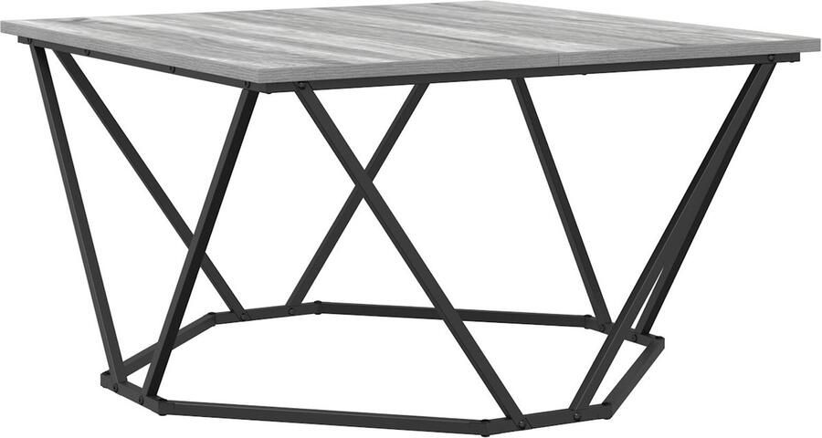 VidaXL Grijze Sonoma Geproduceerd hout Metaal Middelgroot Modern - Foto 2