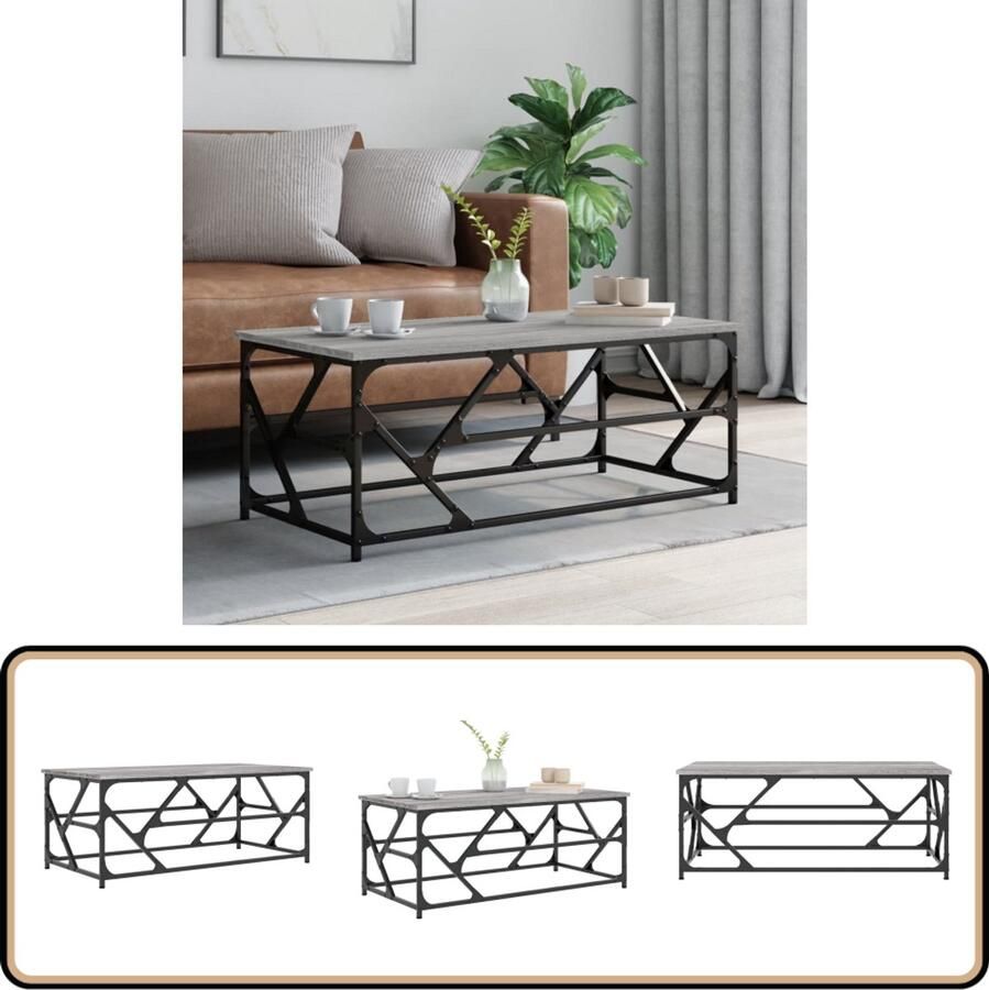 VidaXL -Salontafel-100x50x40-cm-bewerkt-hout-sonoma-eikenkleurig - Foto 2