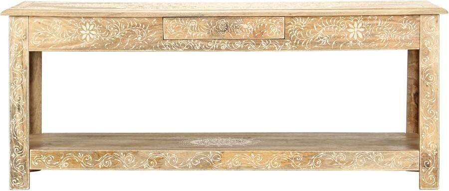 VidaXL Salontafel Massief Mangohout 110x50x45 cm Salontafel Vintage Meubels Mangohouten Tafel Bruine Salontafel Retro Design Living Room Furniture Tv Stand Side Table Opbergruimte Handmade Furniture Unieke Tafel