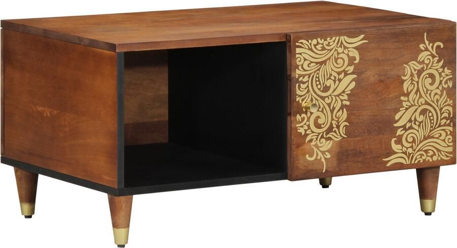 VidaXL Salontafel Honingbruin 80 x 50 x 40 cm massief mangohout