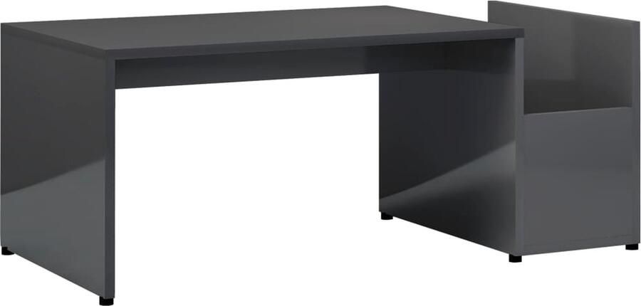 VidaXL Salontafel Hoogglans Grijs 90x45x35 cm Salontafel Bijzettafel Houten Salontafel Moderne Salontafel Grijze Salontafel Geometrische Salontafel Met Lade Sidetable Coffee Table