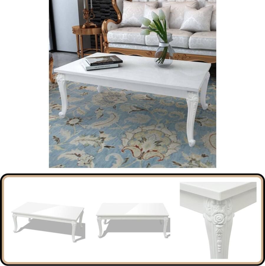 VidaXL Salontafel Hoogglans wit 115x65x42 cm Salontafel Hoogglans Witte Salontafel Moderne Salontafel Mdf Salontafel Rechte Salontafel Bijzettafel Koffietafel