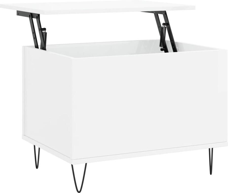 VidaXL Salontafel Hoogglans Wit 60x44 5x45 cm Salontafel Lift Top Tafel Houten Salontafel Witte Salontafel Multifunctionele Tafel Kleine Salontafel Living Room Furniture