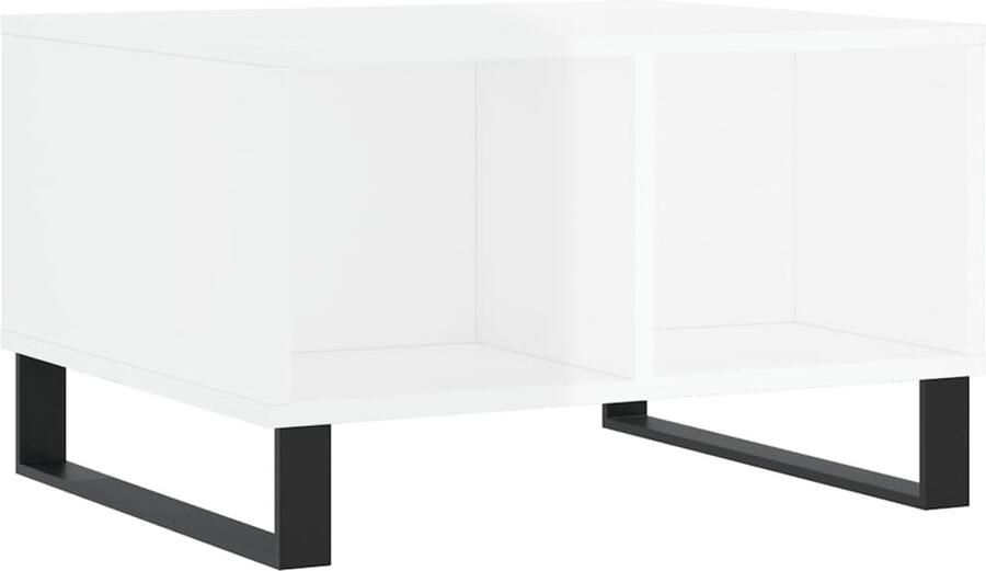 VidaXL Salontafel Hoogglans Wit 60x50x36 5 cm Salontafel Bijzettafel Houten Salontafel Witte Salontafel Design Salontafel Modern Meubilair Livingroom Furniture Koffietafel Tv Tafellaar Multifunctionele Salontafel - Foto 2