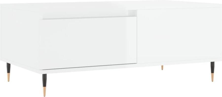 VidaXL Salontafel Hoogglans Wit 90x50x36 5 cm Salontafel Bijzettafel Houten Salontafel Witte Salontafel Design Salontafel - Foto 2