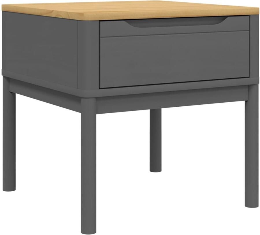 VidaXL Lamptafel FLORO 55x55x54 cm massief grenenhout grijs Lamptafel Lamptafels Bijzettafel Bijzettafels