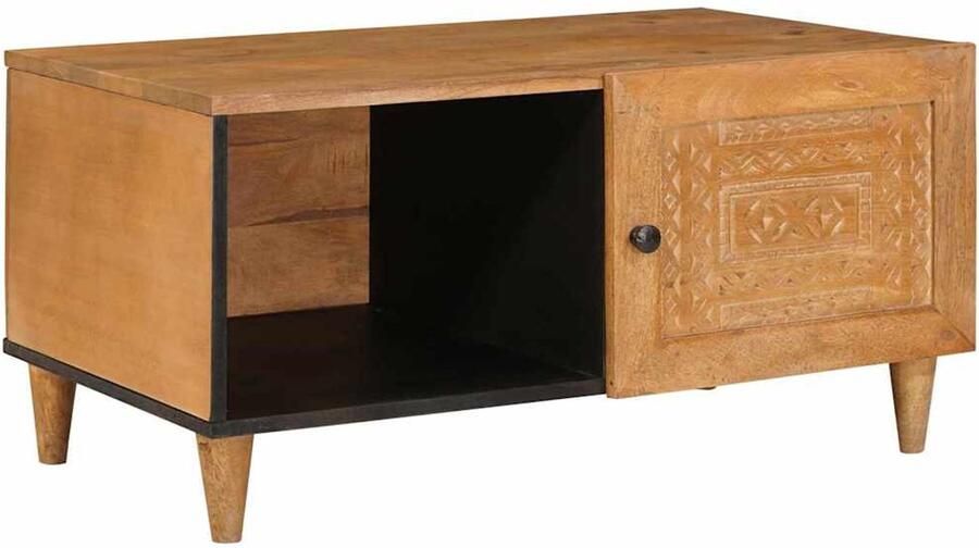 VidaXL Salontafel Lichtbruin 80 x 50 x 40 cm massief mangohout