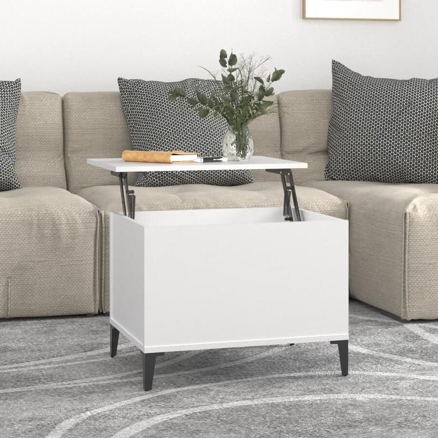 VidaXL Salontafel Lift Top 60x44 5x45 cm Wit Salontafel Lift Top Tafel Houten Salontafel Witte Salontafel Met Lade - Foto 2