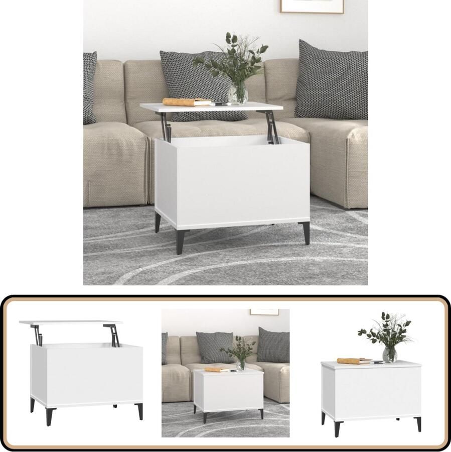 VidaXL Salontafel Lift Top 60x44 5x45 cm Wit Salontafel Lift Top Tafel Houten Salontafel Witte Salontafel Met Lade