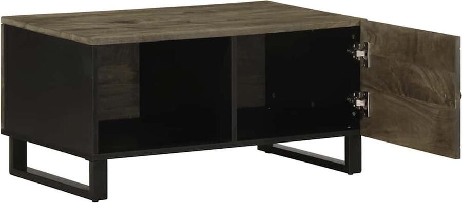 VidaXL Salontafel Mangohout 80x50x40 cm Zwart Salontafel Houten Salontafel Mangoholzentas Woonkamer Meubels Modern Tafellamp