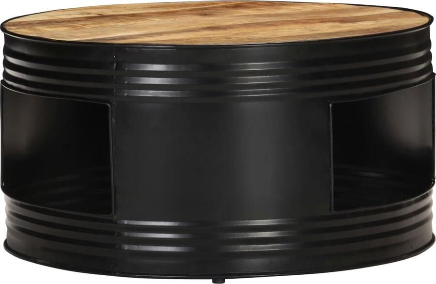 VidaXL Salontafel Mangohout Zwart 68x36 cm Salontafel Mangohout Zwarte Salontafel Industrieel Meubilair Koffietafel Tv Tafellaar Woonkamerdecoratie Vintage Style