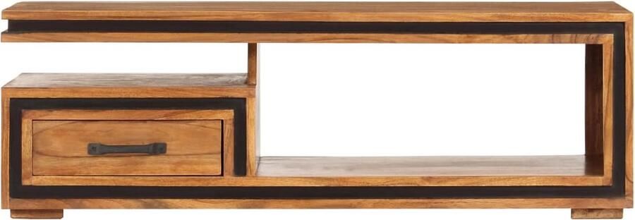 VidaXL Salontafel Massief Acaciahout 100x45x33 cm Salontafel Acacia Hout Honigkleurig Living Room Meubels Moderne Salontafel Tv Tafeltje Bijzettafels Kast - Foto 2