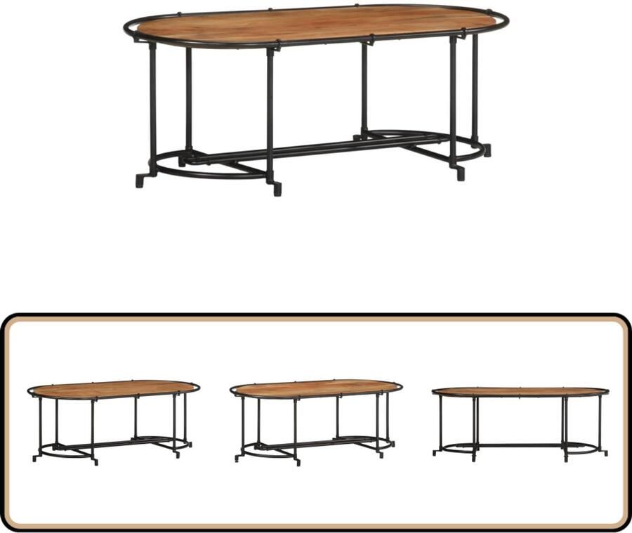 VidaXL Salontafel massief acaciahout 110x55x40 cm Salontafel Houten Salontafel Acacia Salontafel Industriële Salontafel Lounge Tafel