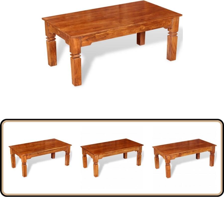 VidaXL Salontafel Massief Acaciahout 110x60x45 cm Salontafel Houten Salontafel Salontafeltje Massief Hout Acacia Hout